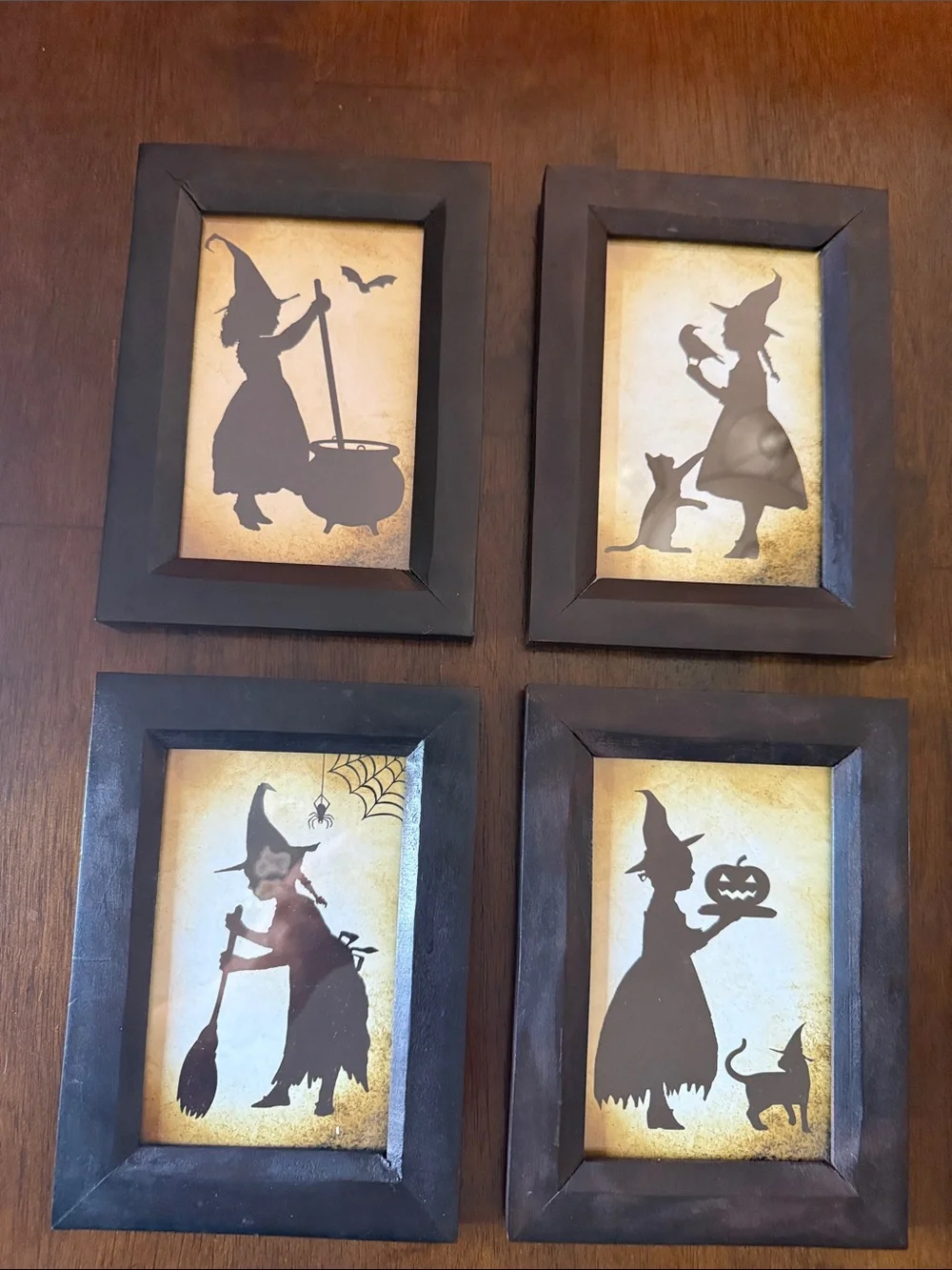 Madison Bay Black Witch Silhouette Wall Art Set with Black Frames